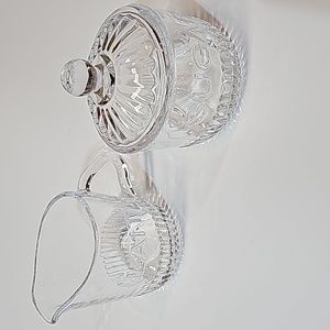 SUGAR + LAIT Small Glass Pitcher and Covered Sugar Dish